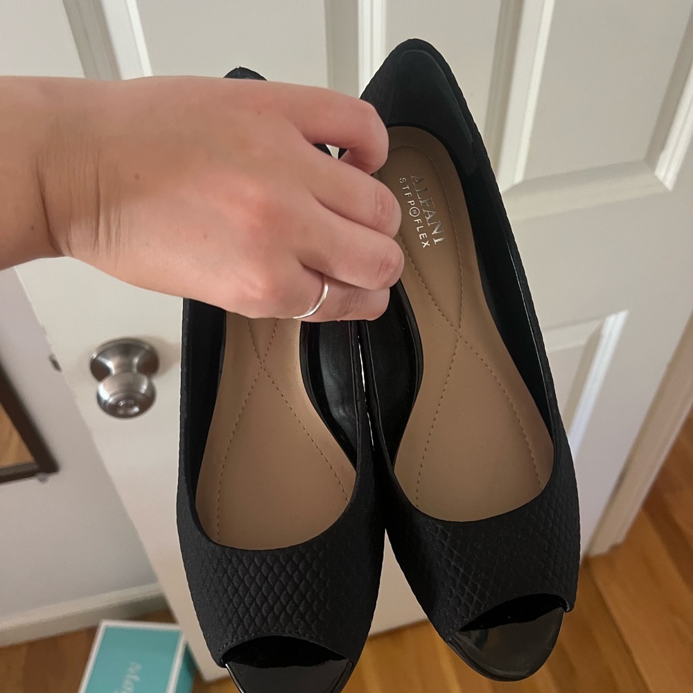Alfani Black Peep Toe Wedges